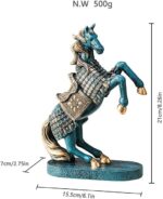 ELEGANTZ Rearing Horse Statue Décor – Modern Handmade Resin Sculpture Shelf, Tab... - Image 4
