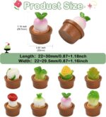 Ipotkitt 24 pcs 8 Styles Mini Resin Potted Plant Ornaments Vegetable Cute Miniat... - Image 3