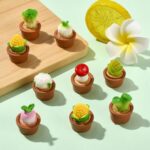 Ipotkitt 24 pcs 8 Styles Mini Resin Potted Plant Ornaments Vegetable Cute Miniat... - Image 6