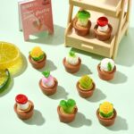 Ipotkitt 24 pcs 8 Styles Mini Resin Potted Plant Ornaments Vegetable Cute Miniat... - Image 7