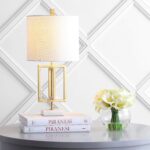 JONATHAN Y 20.25" Gold Contemporary Glam Metal and Marble Table Lamp, Modern Geo... - Image 8