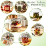 16 oz Wide Mouth Mason Jars, 12 Pack Canning Jars with Embossed Fruit Pattern, G... - Image 5