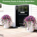 Lewondr Artificial Fake Hanging Flowers Plants for Outdoor Summer Decoration, 2 ... - Image 4