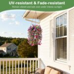 Lewondr Artificial Fake Hanging Flowers Plants for Outdoor Summer Decoration, 2 ... - Image 5