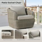 CHITA 3 Pieces Patio Wicker Furniture Set, Outdoor Rattan Bistro Set with Remova... - Image 4