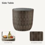 CHITA 3 Pieces Patio Wicker Furniture Set, Outdoor Rattan Bistro Set with Remova... - Image 9