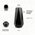 Modern Black Ceramic Vase, 7.5 Inch Geometric Flower vases, Minimalist Design fo... - Image 4