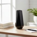 Modern Black Ceramic Vase, 7.5 Inch Geometric Flower vases, Minimalist Design fo... - Image 6