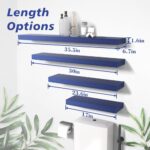 Habudda Floating Shelves, Bathroom Wall Shelf for Home Decor, 30 Inch Natural Wo... - Image 4