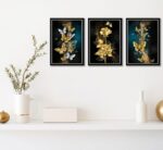 3Pcs Abstract Gold Butterfly Canvas Wall Art Gold Butterfly and Rose Posters Pri... - Image 6