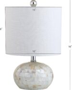 JONATHAN Y 16" Coastal Capiz Shell Mosaic Table Lamp for Bedroom Living Room, Wh... - Image 4