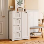 Gizoon Small Pantry with Door and Shelves, 33'' Kitchen Pantry Storage Cabinet F... - Image 5