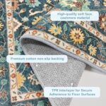 Washable Oushak Area Rug 5x7: Large Modern Turkish Oriental Floral Luxury Carpet... - Image 4