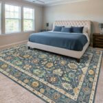 Washable Oushak Area Rug 5x7: Large Modern Turkish Oriental Floral Luxury Carpet... - Image 6