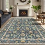 Washable Oushak Area Rug 5x7: Large Modern Turkish Oriental Floral Luxury Carpet... - Image 7