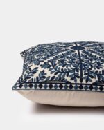 Navy Blue Suzani Pillow Cover 18x18 – Embroidered Throw Pillow Case for Couch, B... - Image 4
