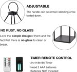 Perfnique Modern Farmhouse Lantern Decor, 15'' 13'' Set of 2 Black Metal Lantern... - Image 5