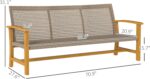 Outsunny Wicker Outdoor Couch, 3-Seat Rattan Outdoor Patio Sofa, 1000 lbs. Capac... - Image 4