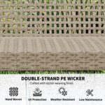Outsunny Wicker Outdoor Couch, 3-Seat Rattan Outdoor Patio Sofa, 1000 lbs. Capac... - Image 6