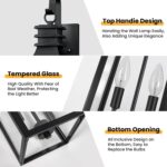 22" Large Outdoor Wall Lights, 2-Pack Black Porch Lights with Clear Glass, Water... - Image 4