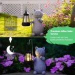 Qeeman Solar Cat Garden Statue: Weatherproof Resin Figurine with Warm Glow Lante... - Image 6