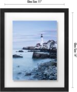 Americanflat 11x14 Floating Picture Frame with Polished Crystal-Clear Glass - Us... - Image 3