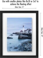 Americanflat 11x14 Floating Picture Frame with Polished Crystal-Clear Glass - Us... - Image 5