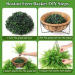 KHOYIME Artificial Hanging Plants with Basket 2PCS Fake Boston Fern Baskets, Out... - Image 4