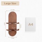 Mid Century Wall Shelves with Ledge: 22inch Large 2-Tier Walnut Boho Floating Sh... - Image 4