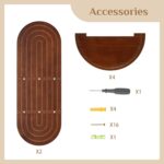 Mid Century Wall Shelves with Ledge: 22inch Large 2-Tier Walnut Boho Floating Sh... - Image 5