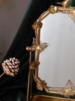 HSDDHOME Vintage Gold Tabletop Makeup Mirror, Bird & Butterfly Decorative Vanity... - Image 7