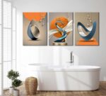 3 Pcs Bright Style Canvas Wall Art Modern Abstract Golden Deer Luxury Foil Lines... - Image 5