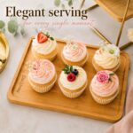 Wooden 3 Tier Serving Stand- Bamboo & Gold Tiered Dessert Tray for Party, Cupcak... - Image 5