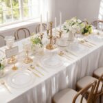 I00000 150Pcs Clear Plastic Plates with Gold Rim,Clear Disposable Plates with si... - Image 8