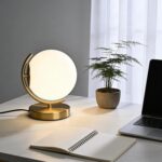 Gold Modern Globe Table Lamp with 7.1'' Glass Goble Shade Mid Century Table Lamp... - Image 3