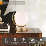 Gold Modern Globe Table Lamp with 7.1'' Glass Goble Shade Mid Century Table Lamp... - Image 4