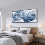 Large Wall Art for Living Room Bedroom Office Entryway, Gray White Modern Abstra... - Image 3