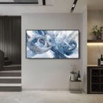 Large Wall Art for Living Room Bedroom Office Entryway, Gray White Modern Abstra... - Image 4