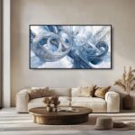 Large Wall Art for Living Room Bedroom Office Entryway, Gray White Modern Abstra... - Image 5