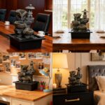 Indoor Tabletop Waterfall Fountain with Rock Pagoda & Lotus Leaf, Design for Hom... - Image 8