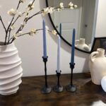 Vintage Metal Candlestick Holders, Set of 3 Black Candle Holders for Candlestick... - Image 3