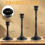 Vintage Metal Candlestick Holders, Set of 3 Black Candle Holders for Candlestick... - Image 5
