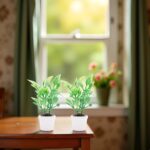 2Pcs Green Miniature Plants Dollhouse Decoration Accessories, Mini Potted Plant ... - Image 4