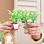2Pcs Green Miniature Plants Dollhouse Decoration Accessories, Mini Potted Plant ... - Image 6
