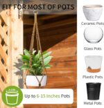Macrame Plant Hanger - Fits 6 to 15 inches Pots for Indoor Outdoor, 43 Inch, Set... - Image 4