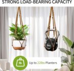 Macrame Plant Hanger - Fits 6 to 15 inches Pots for Indoor Outdoor, 43 Inch, Set... - Image 5