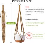 Macrame Plant Hanger - Fits 6 to 15 inches Pots for Indoor Outdoor, 43 Inch, Set... - Image 8