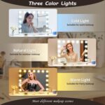 Vanity Mirror with Lights Lighted Makeup Mirror with 15 Dimmable LED Bulbs,3 Col... - Image 3