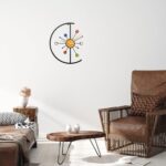 Unique Metal Wall Clock 14 Inch Mid-Century Modern Clock with Silent Mechanism D... - Image 5