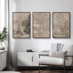 ARPEOTCY 3 Pcs Oversized Framed Canvas Wall Art, Large Vintage Wall Art for Livi... - Image 7